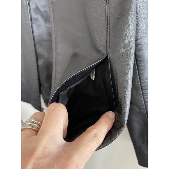 NEW WILSONS LEATHER M. JULIAN THINSULATE LEATHER SCUBA JACKET $375‎ Black Size S - Picture 4 of 7